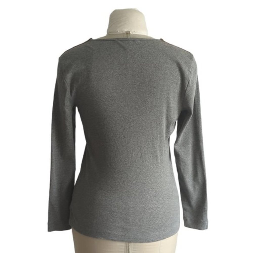 Lauren Ralph Lauren Suede Shoulder Top - Picture 3 of 5